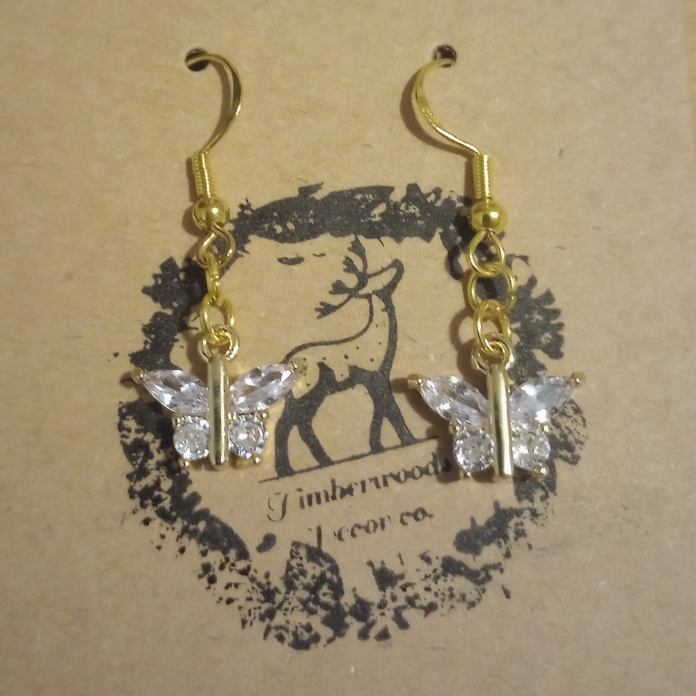 Cz Butterfly Earrings